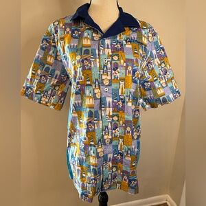 Disney 50th anniversary button up shirt Mickey Mouse SZ SM